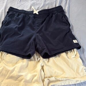 Men's Navy and Beige Shorts